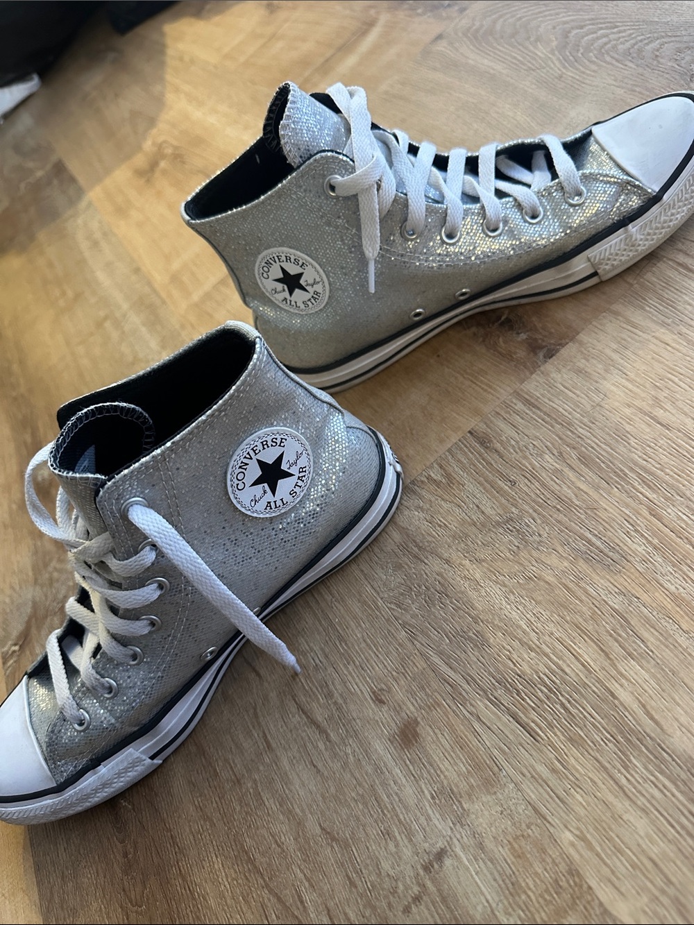 Converse Chuck Taylor All Star Women’s Silver Glitter High-Top Sneakers